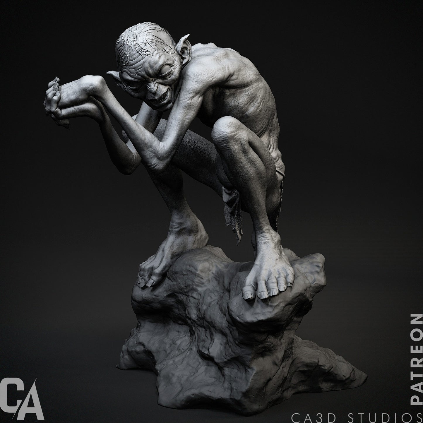 Gollum style Twisted Ringbearer resin kit – Unpainted 3D Printed Model kit