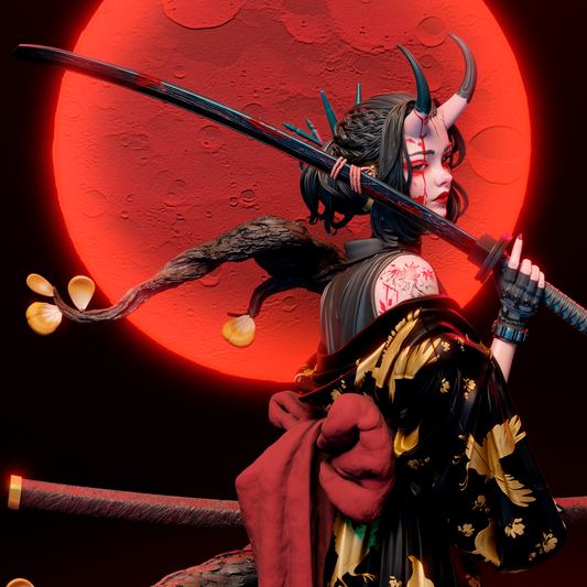 Oni Demonic Warlord resin kit – Unpainted 3D Printed Model kit
