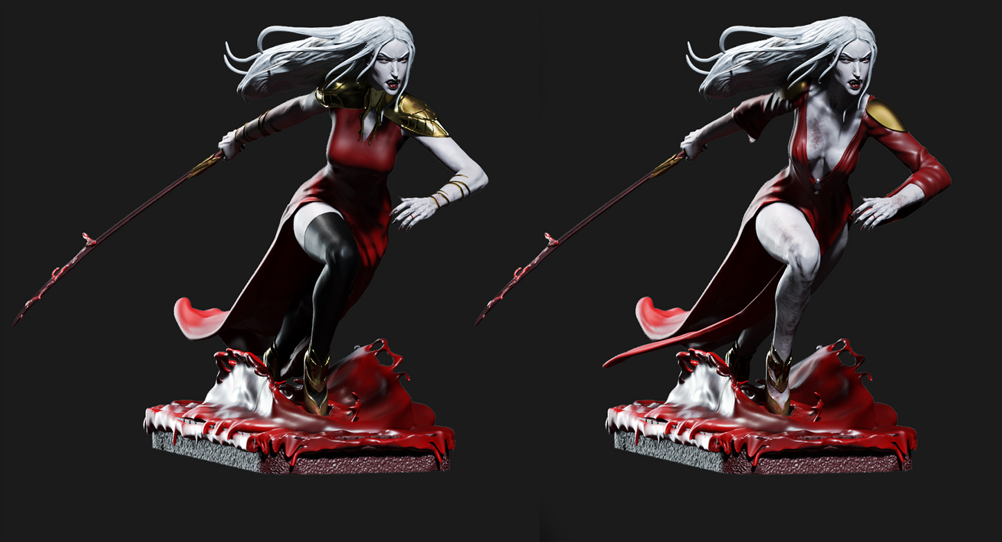 Carmilla Style Vampire Queen Resin Kit – Unpainted 3D Printed Model Kit