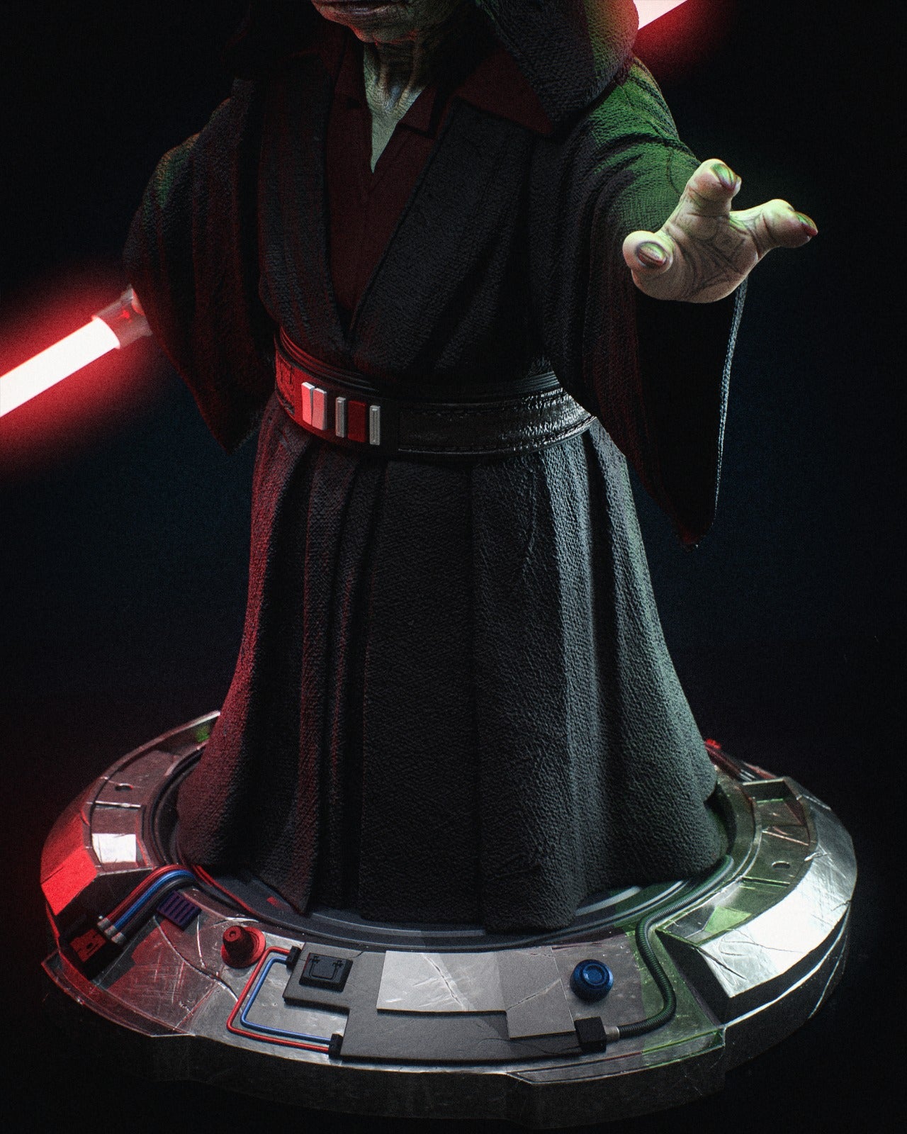 Darth Yoda style Dark Force Master resin kit – Unpainted 3D Printed Model kit