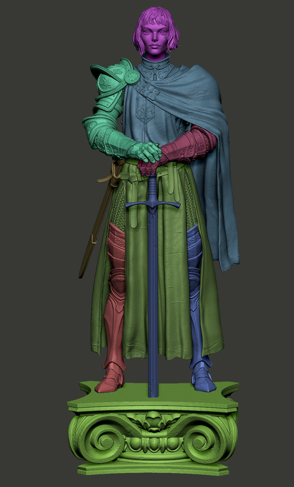 Joan of Arc Style Holy Knight Resin Kit – Unpainted 3D Printed Model Kit