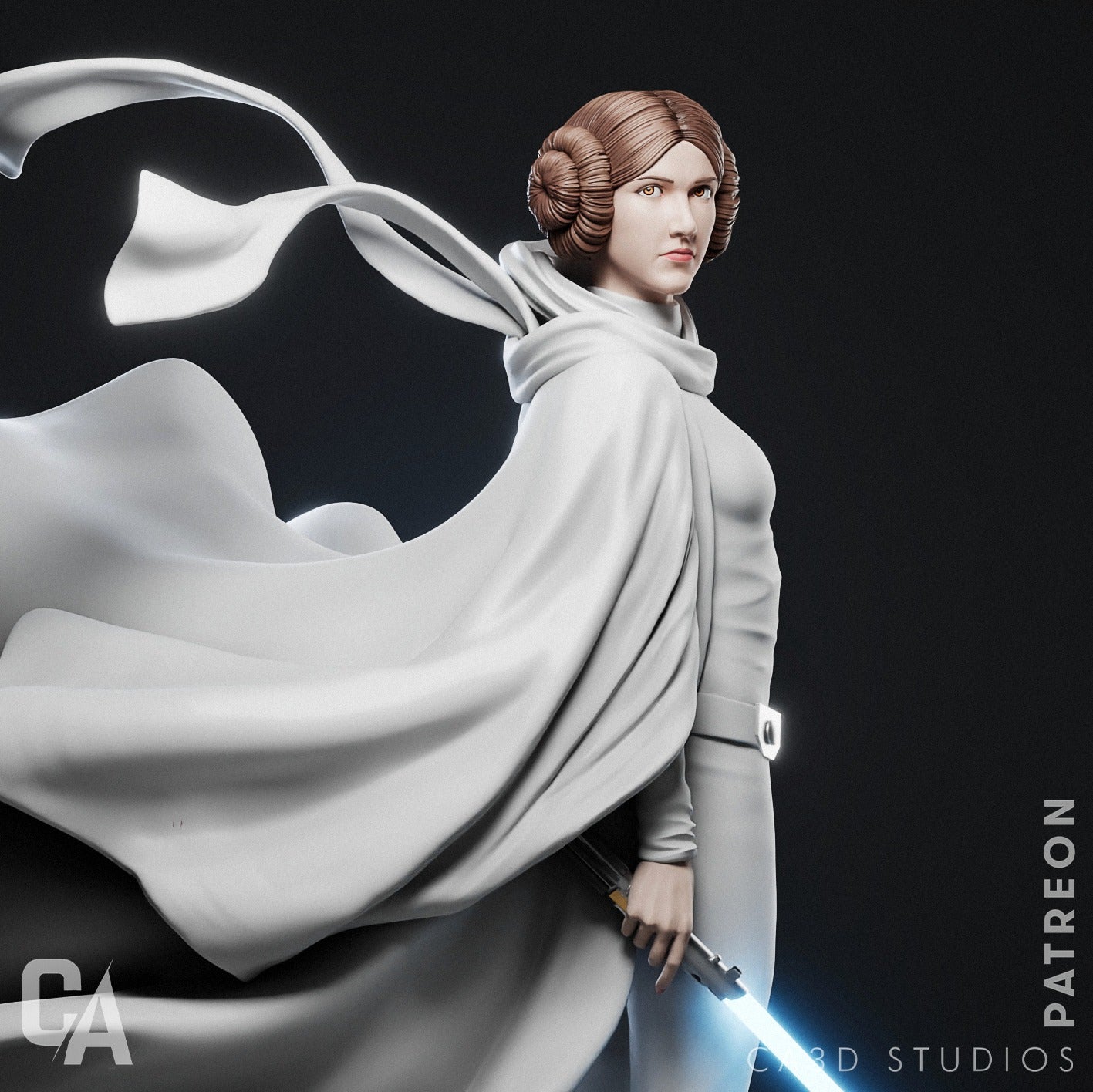 Princess Leia Style Rebel Commander Resin Kit – Unpainted 3D Printed Model Kit