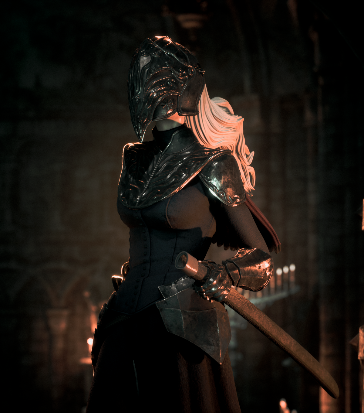 Yuria of Londor Style Dark Souls Unpainted Resin Garage Kit (1/6-1/12)
