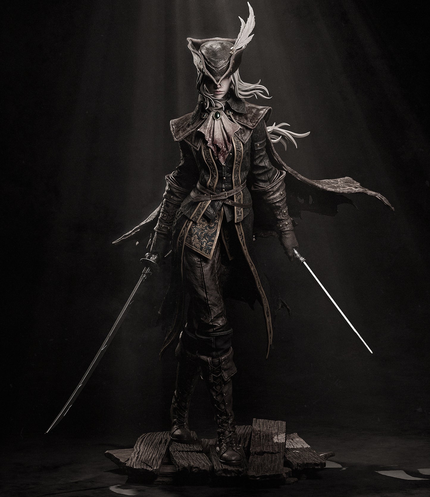 Old Hunter Lady Maria Style Bloodborne Unpainted Resin Garage Kit (1/6-1/12)