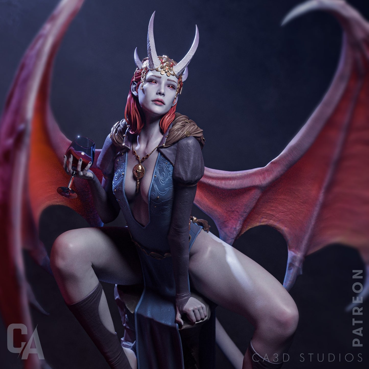 Mizora style Infernal Temptress resin kit – Unpainted 3D Printed Model kit