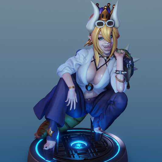 Bowsette style Flame Queen resin kit – Unpainted 3D Printed Model kit