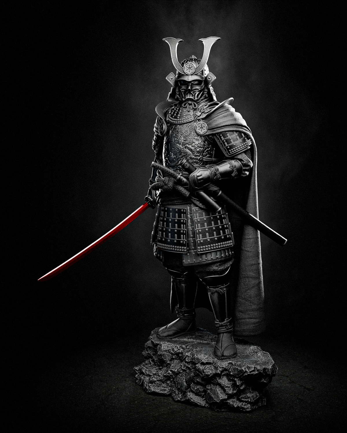 Samurai Darth Vader Style Star Wars Unpainted Resin Garage Kit (1/6-1/12)