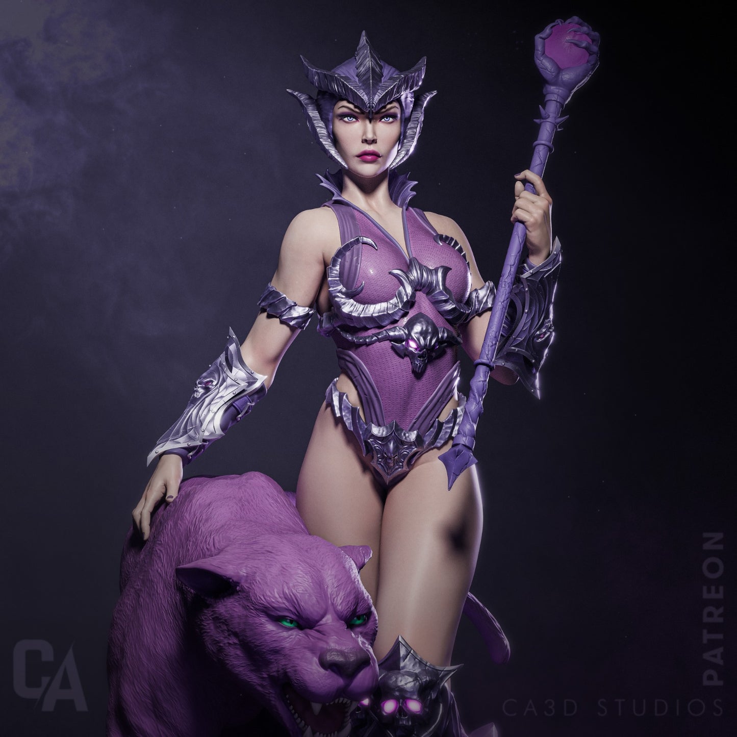 Evil Lyn style Sorceress of Chaos resin kit – Unpainted 3D Printed Model kit