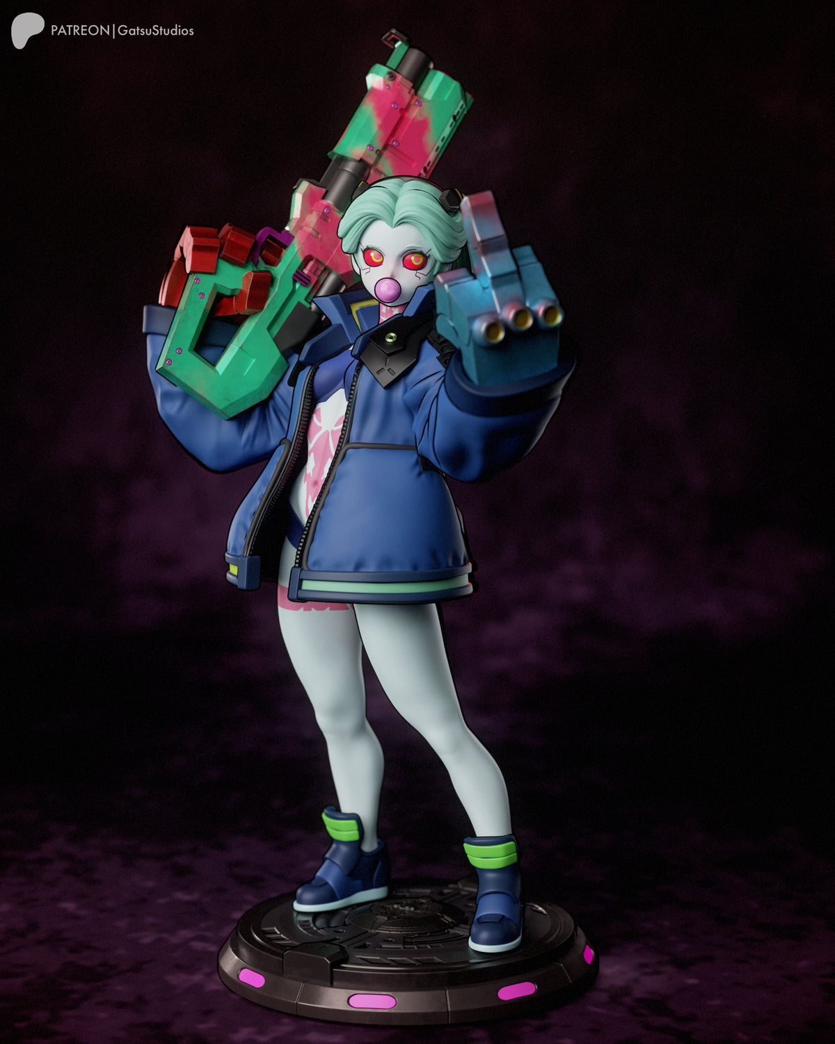 Bubblegum Rebecca Style Cyberpunk Edgerunners Unpainted Resin Kit (1/6-1/12)