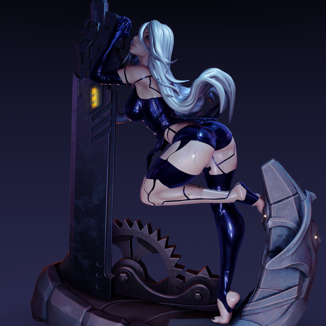 A2 style Android Rebel Girl resin kit – Unpainted 3D Printed Model kit
