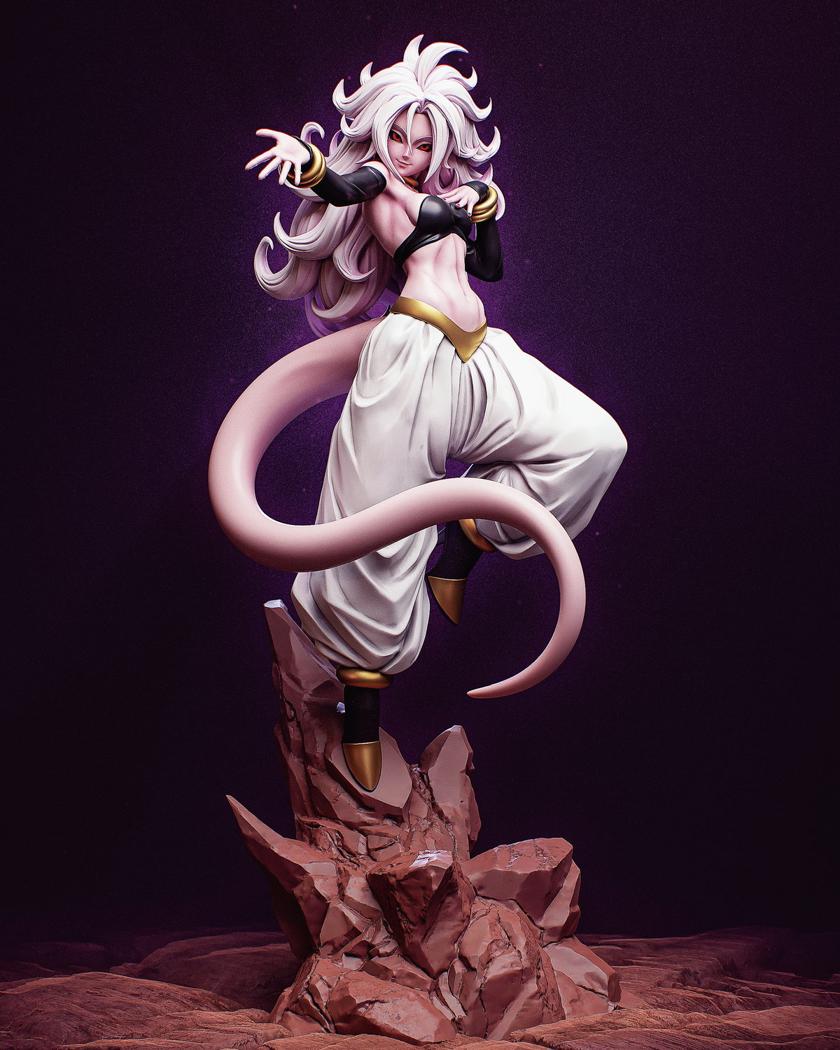 Android 21 Style Dragon Ball Anime Unpainted Resin Garage Kit (1/6-1/12)