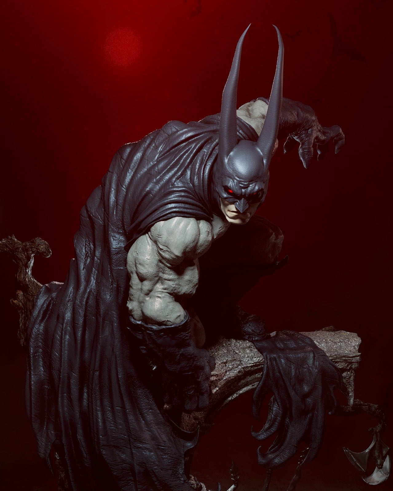 Vampire Batman style Blood Knight Hero resin kit – Unpainted 3D Printed Model kit
