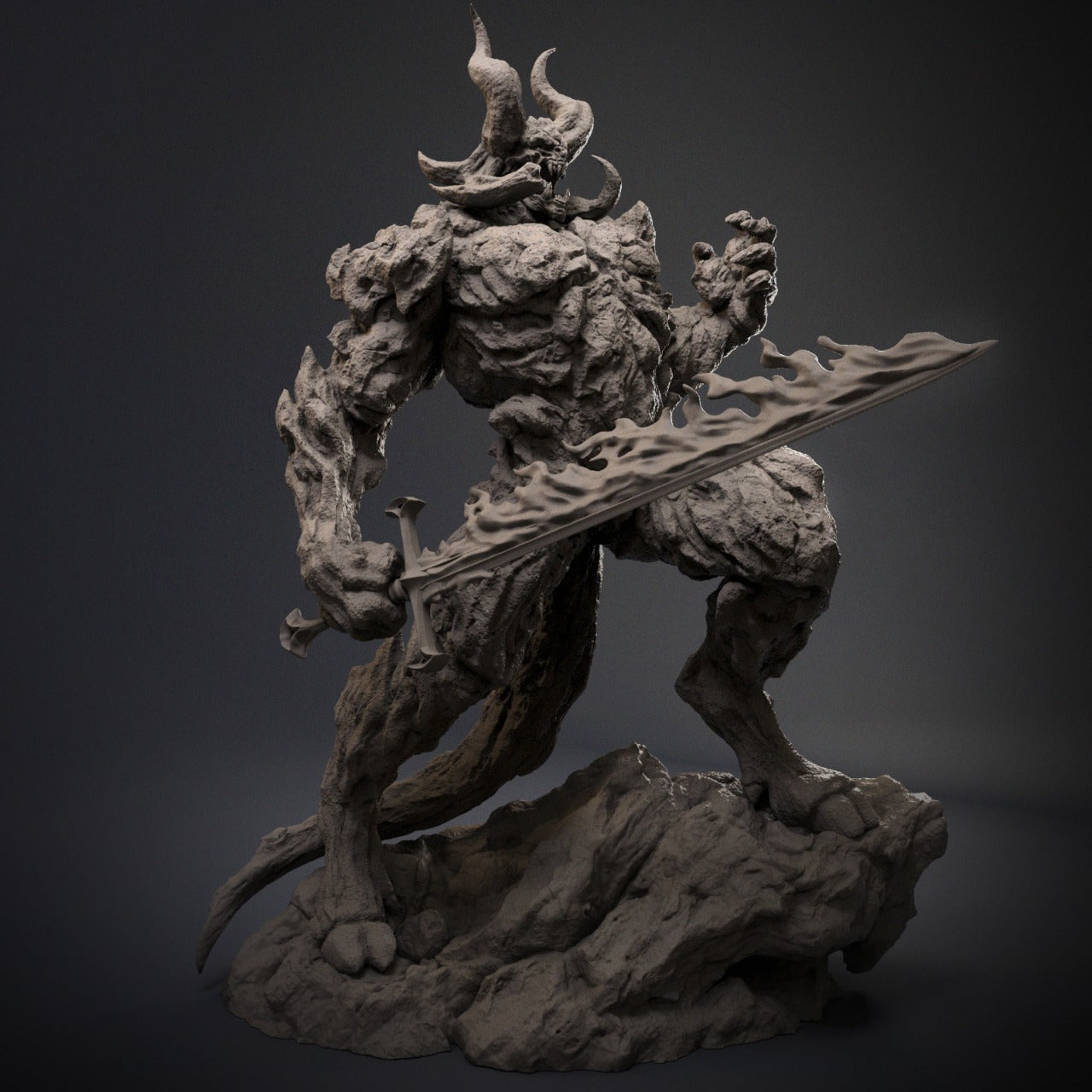 Sutur Style Fire Giant Resin Kit – Unpainted 3D Printed Model Kit