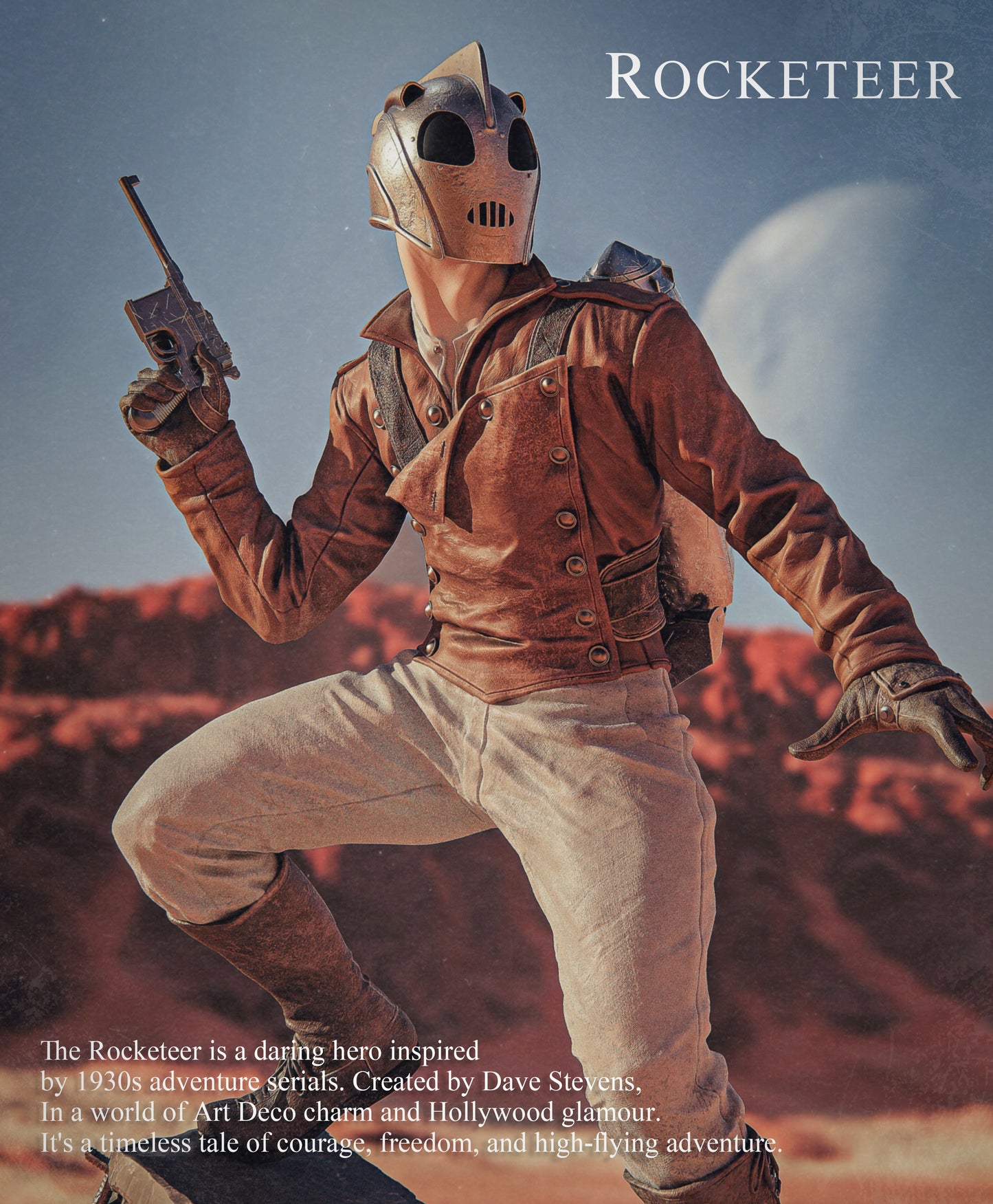 Rocketeer style Sky Ace resin kit – Unpainted 3D Printed Model kit
