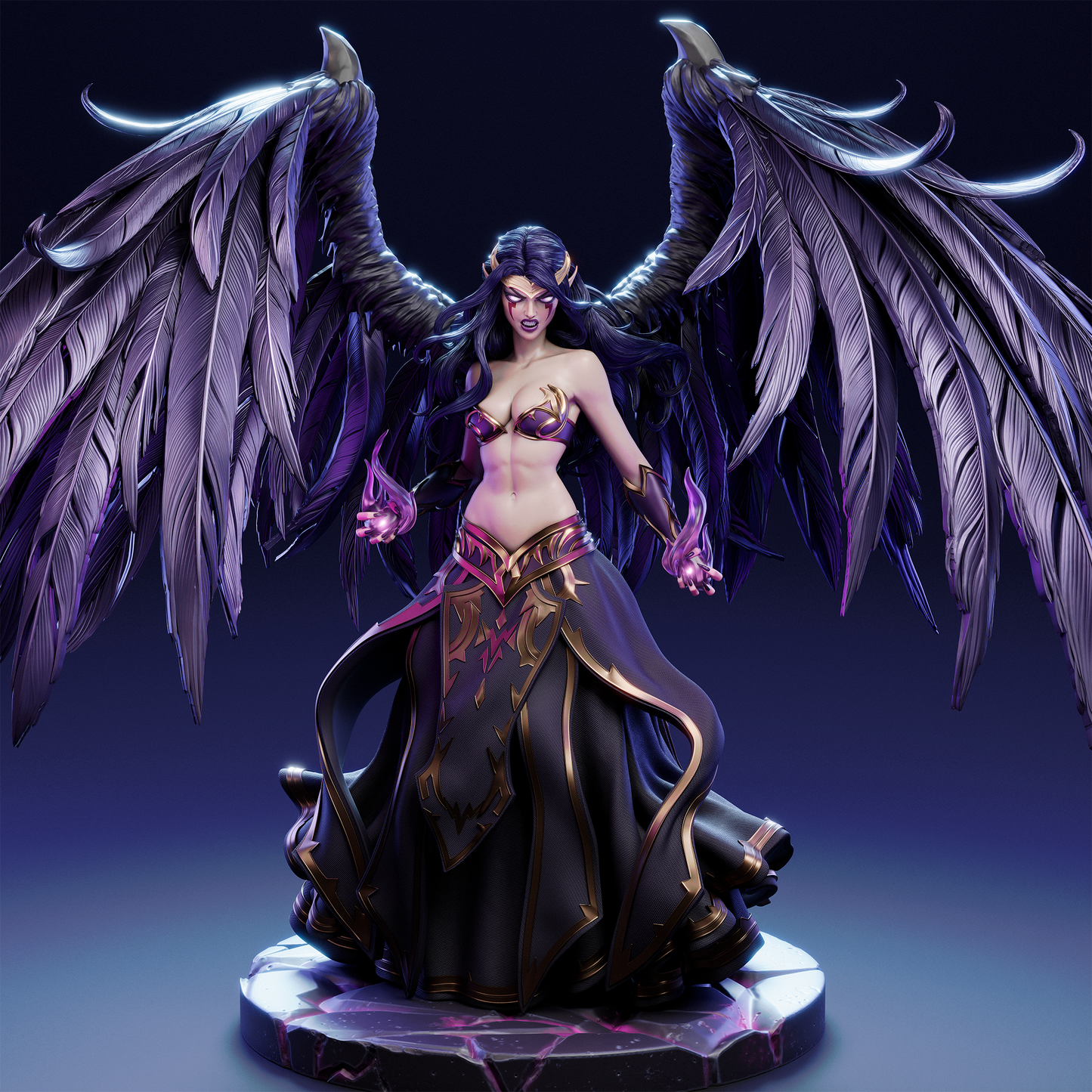 Morgana style Fallen Angel Girl resin kit – Unpainted 3D Printed Model kit
