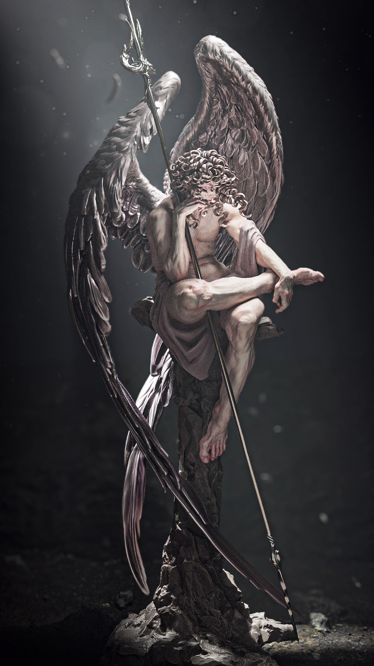 Sorrowful Fallen Angel Fantasy Unpainted Resin Garage Model Kit (1/6-1/12)