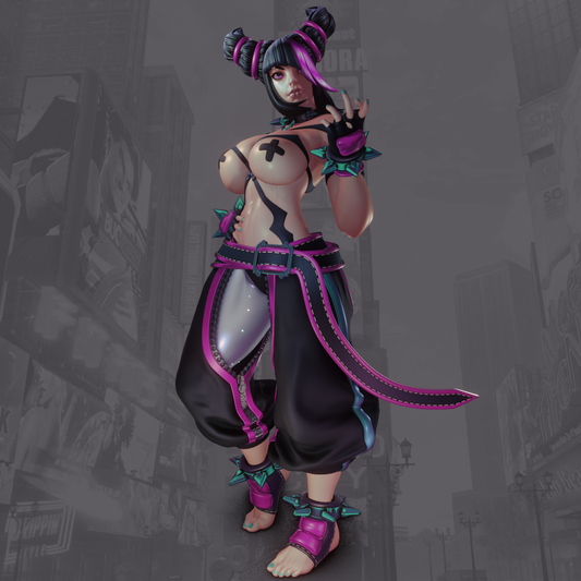 Juri Style Femme Fury Fighter Girl resin kit – Unpainted 3D Printed Model kit