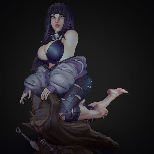 Hinata style Byakugan Beauty Girl resin kit – Unpainted 3D Printed Model kit