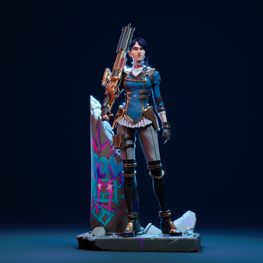 Caitlyn style Enforcer Sniper Girl resin kit – Unpainted 3D Printed Model kit