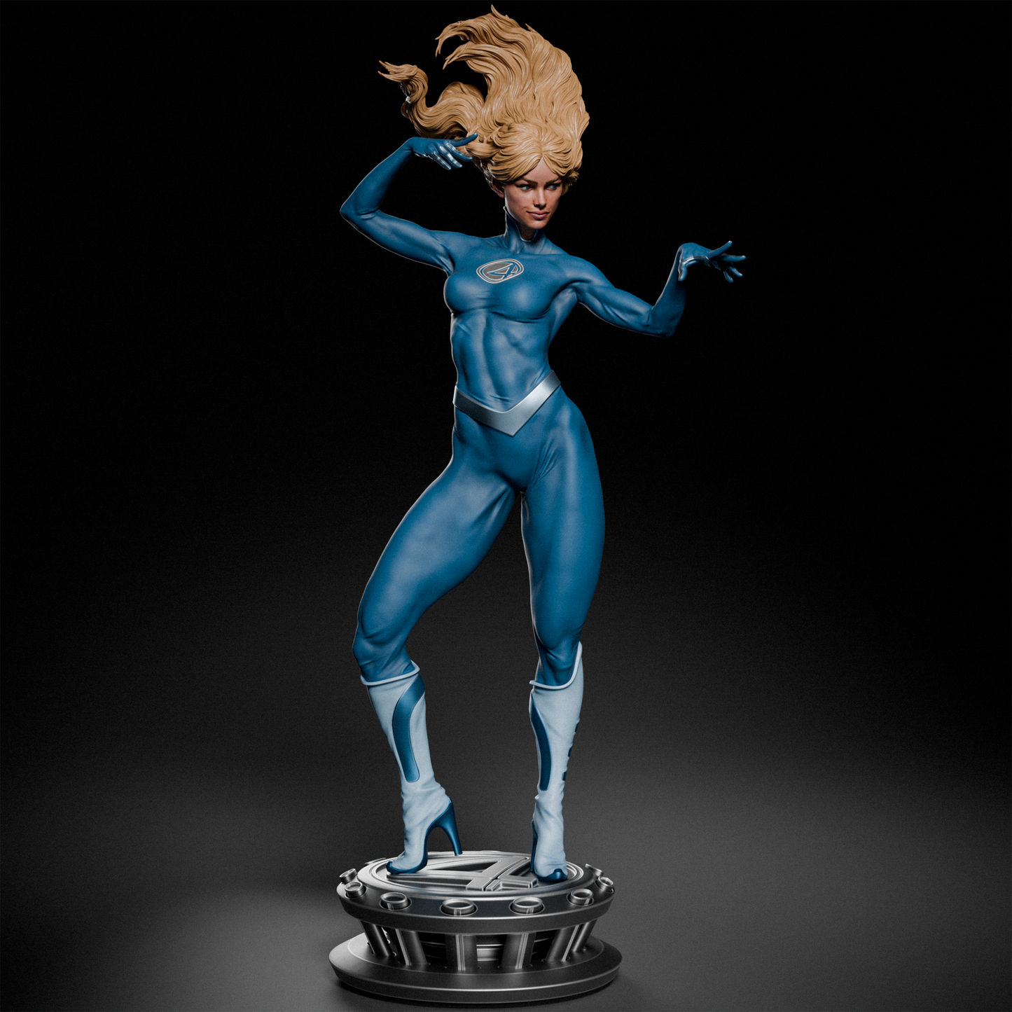 Invisible Woman style Forcefield Heroine resin kit – Unpainted 3D Printed Model kit