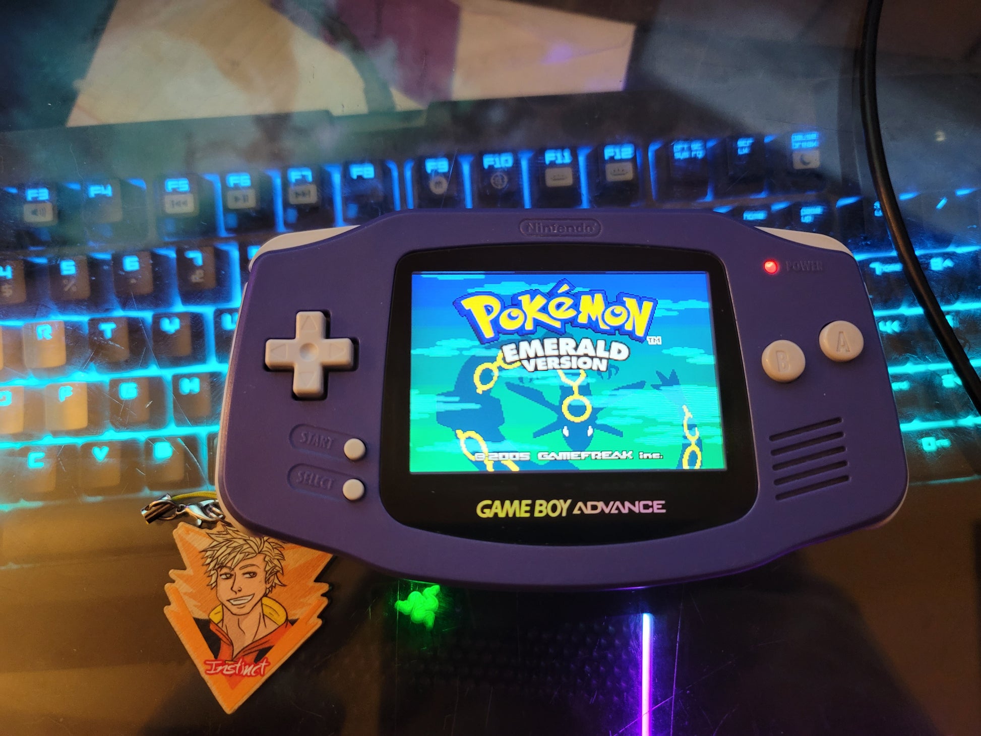 Custom Game Boy Advance front view – upgraded GBA with IPS screen