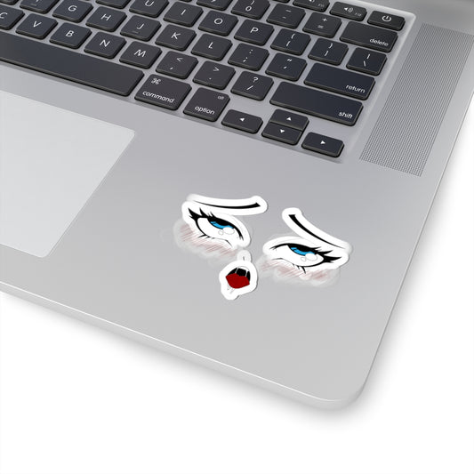 Ahegao Rolling Eyes with Mouth Sticker – Anime Eyes Art – Cute Otaku Vinyl Decal