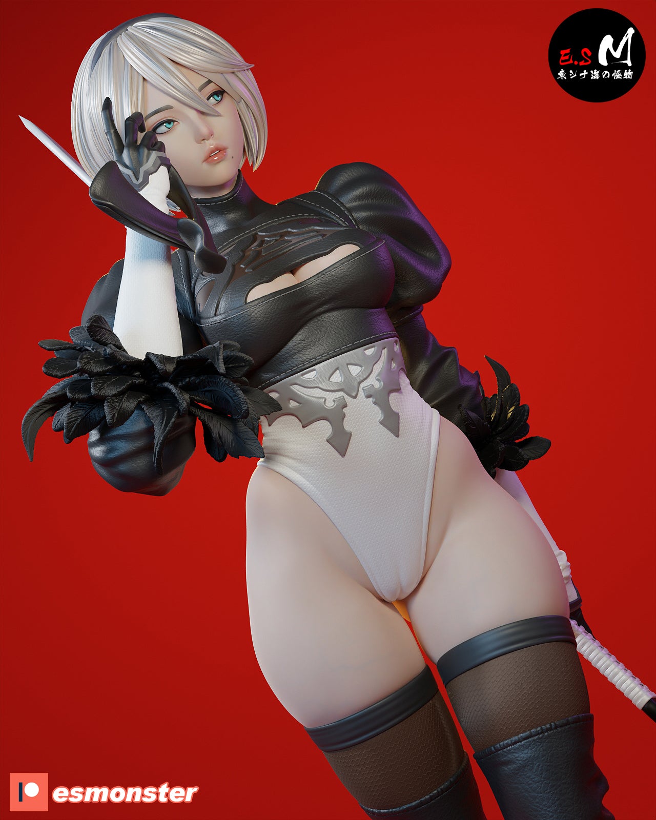 Unmasked 2B Style NieR Automata Unpainted Resin Garage Model Kit (1/6-1/12)