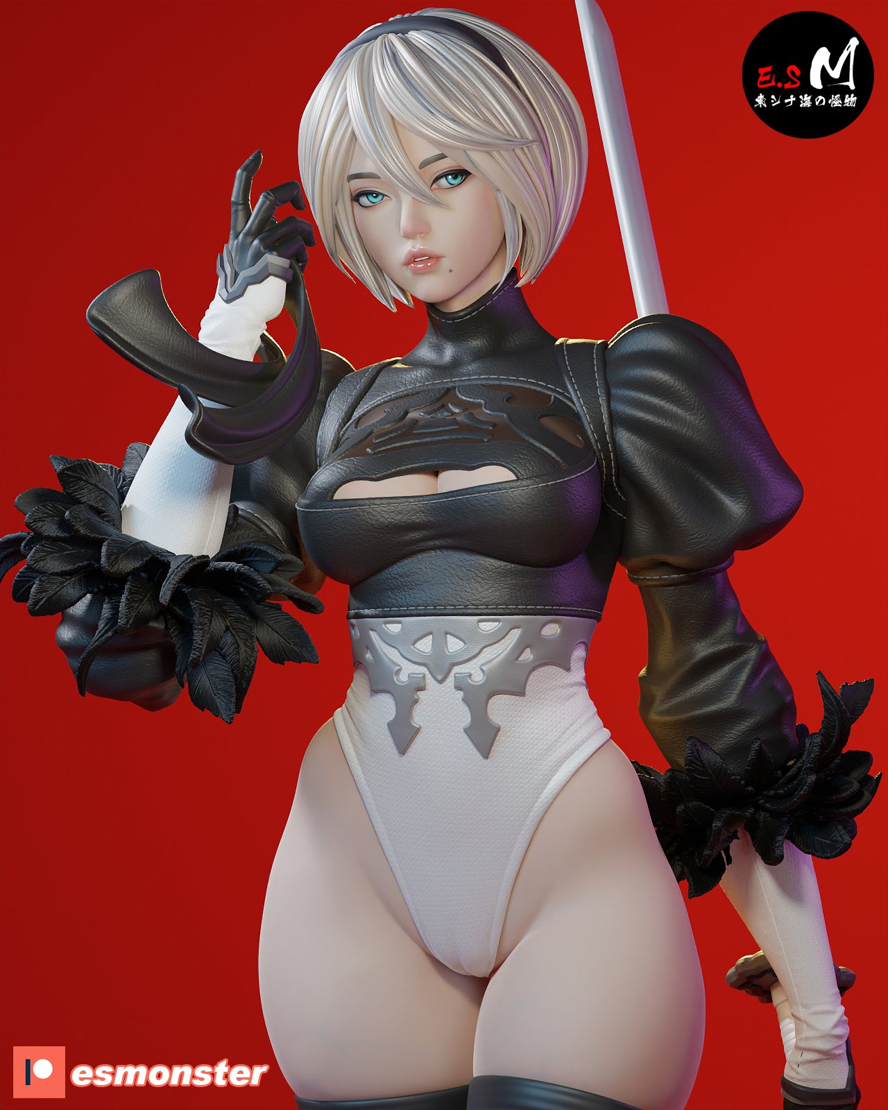 Unmasked 2B Style NieR Automata Unpainted Resin Garage Model Kit (1/6-1/12)