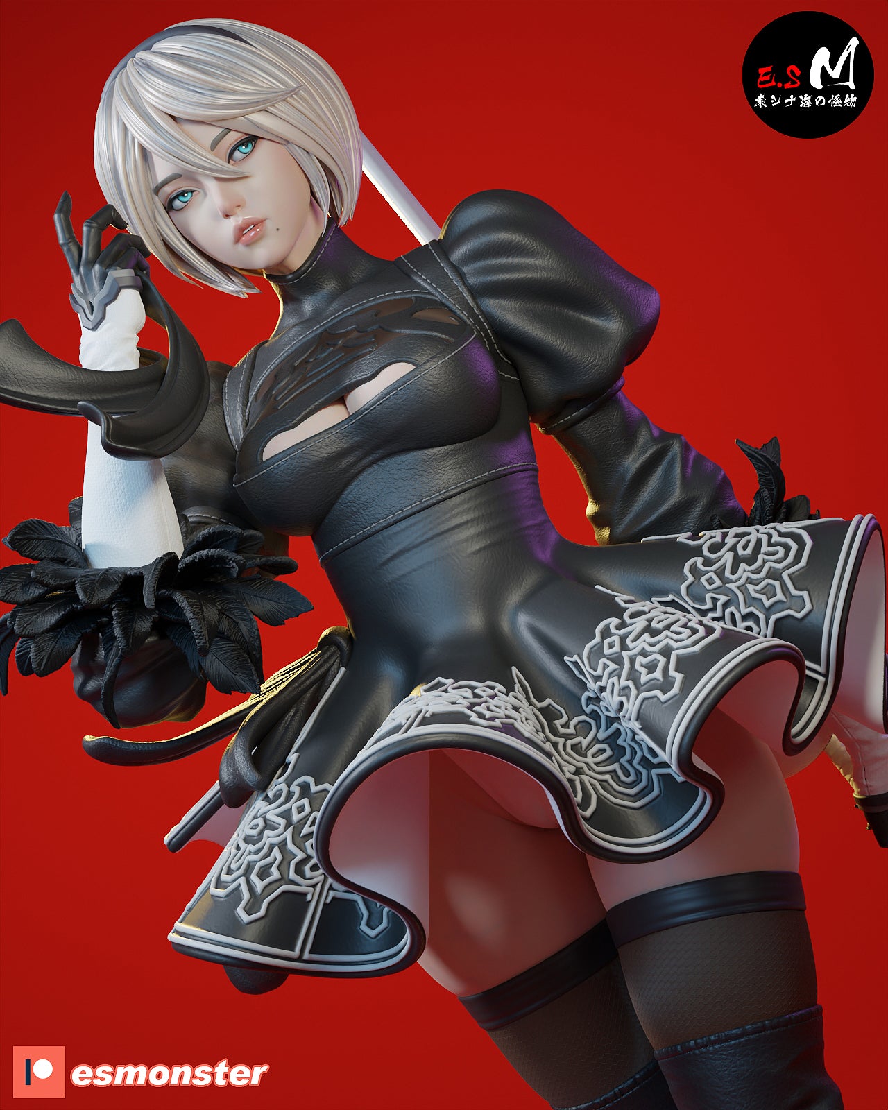 Unmasked 2B Style NieR Automata Unpainted Resin Garage Model Kit (1/6-1/12)