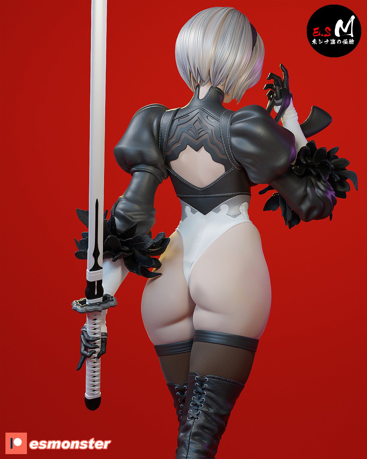 Unmasked 2B Style NieR Automata Unpainted Resin Garage Model Kit (1/6-1/12)