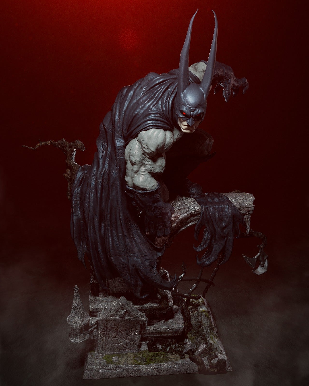 Vampire Batman style Blood Knight Hero resin kit – Unpainted 3D Printed Model kit