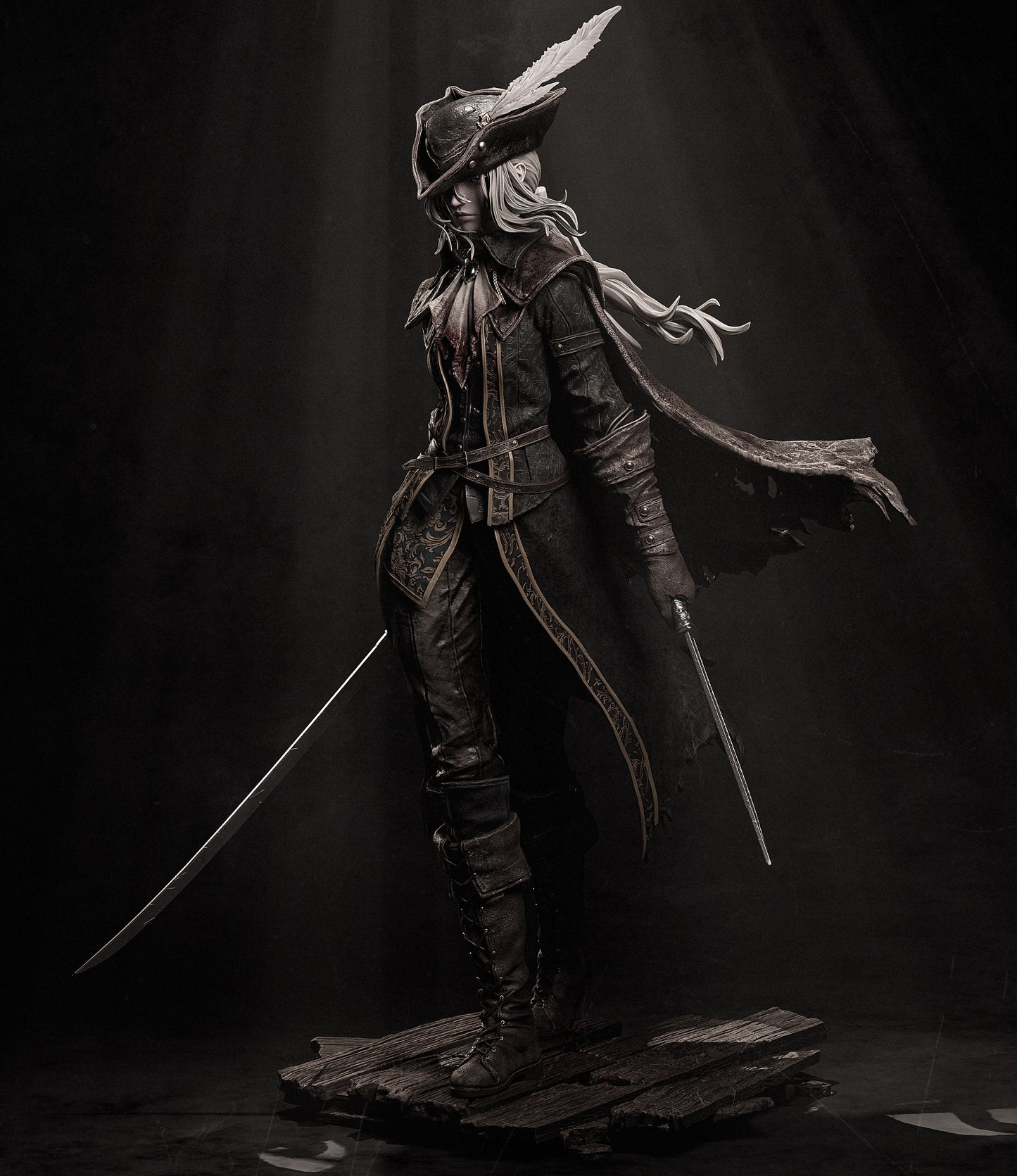 Old Hunter Lady Maria Style Bloodborne Unpainted Resin Garage Kit (1/6-1/12)