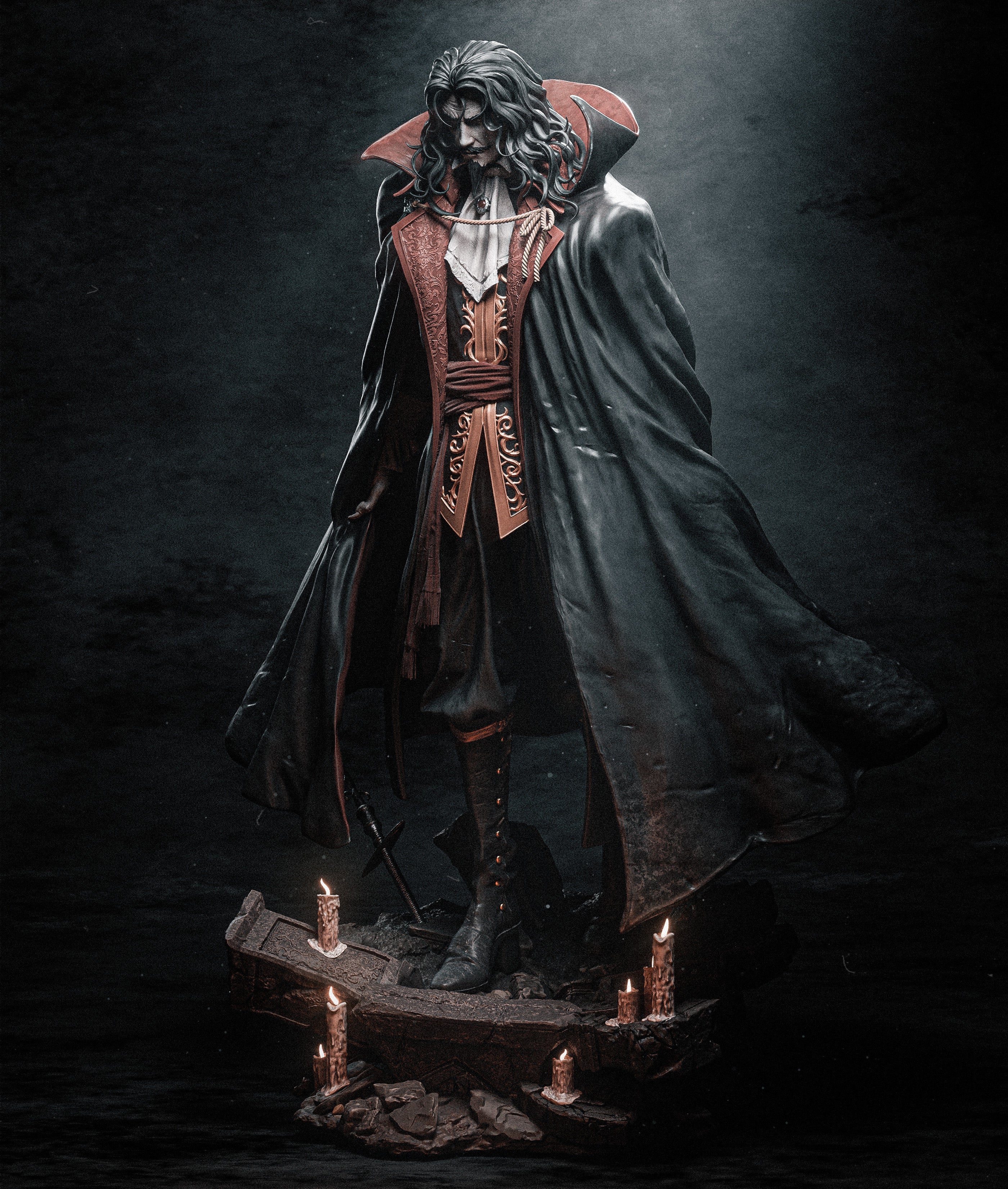 Dracula Style Classic Horror Vampire Unpainted Resin Garage Model