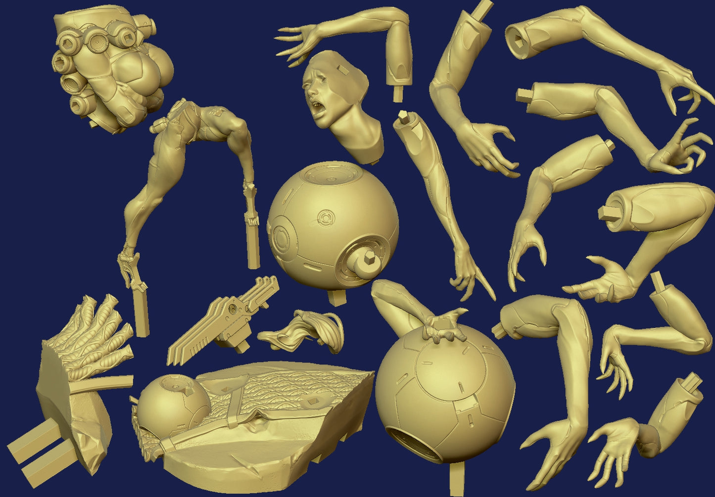 Mistral style Steel Serpent Girl resin kit – Unpainted 3D Printed Model kit