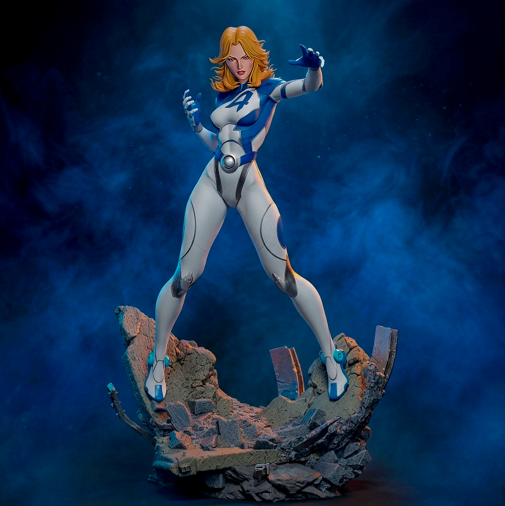 Invisible Woman Style Marvel Unpainted Resin Garage Model Kit (1/6-1/12)