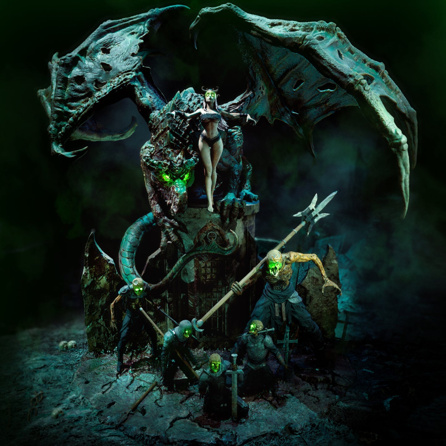 Necromancer Queen Dark Fantasy Unpainted Resin Garage Model Kit (1/4-1/12)
