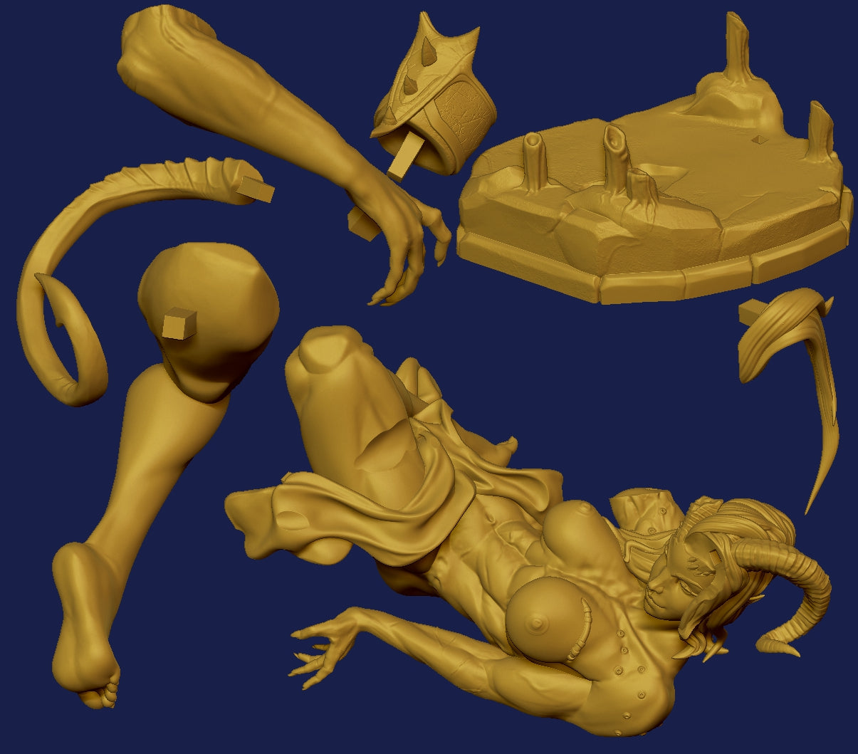 Karlach style Inferno Rebellion Girl resin kit – Unpainted 3D Printed Model kit