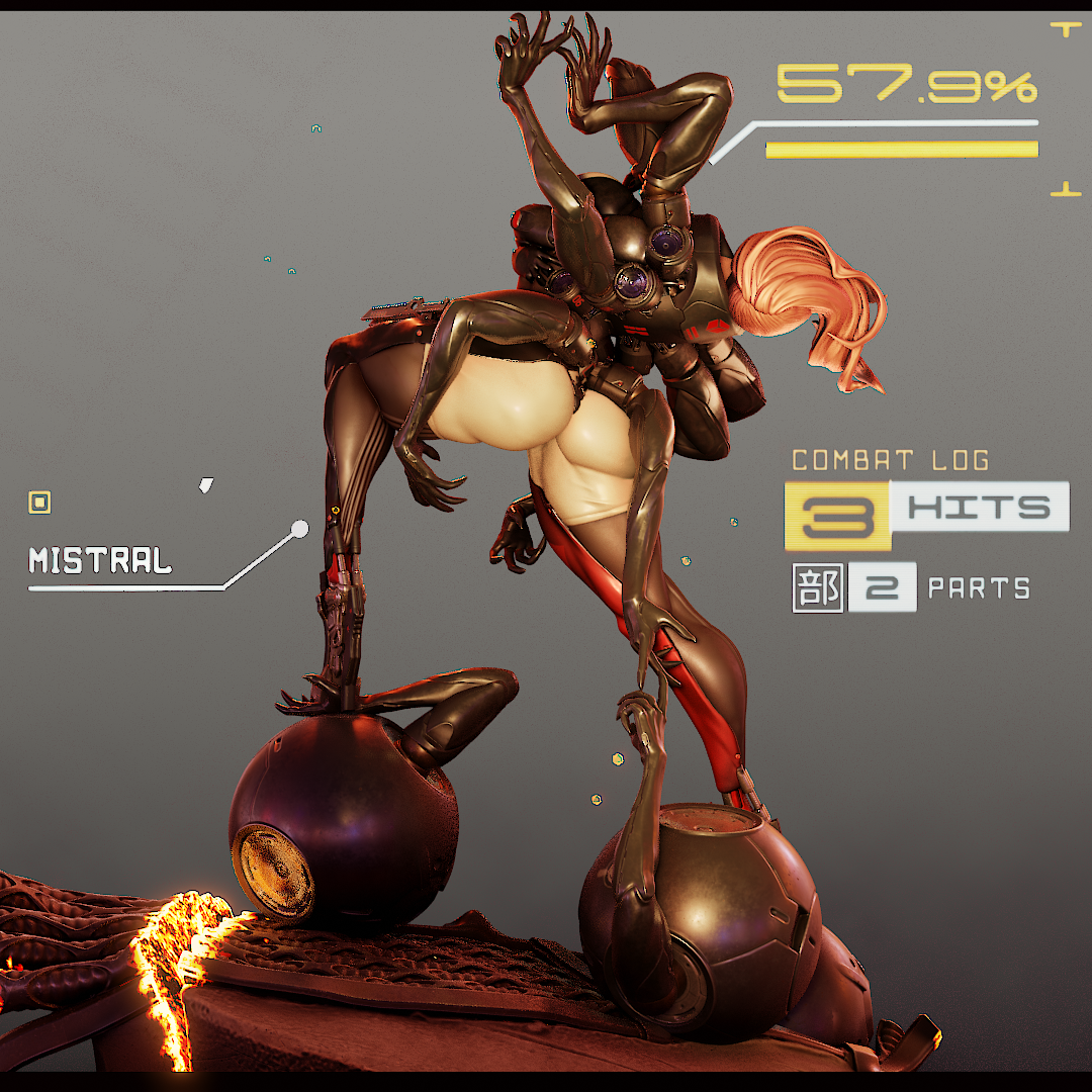 Mistral style Steel Serpent Girl resin kit – Unpainted 3D Printed Model kit