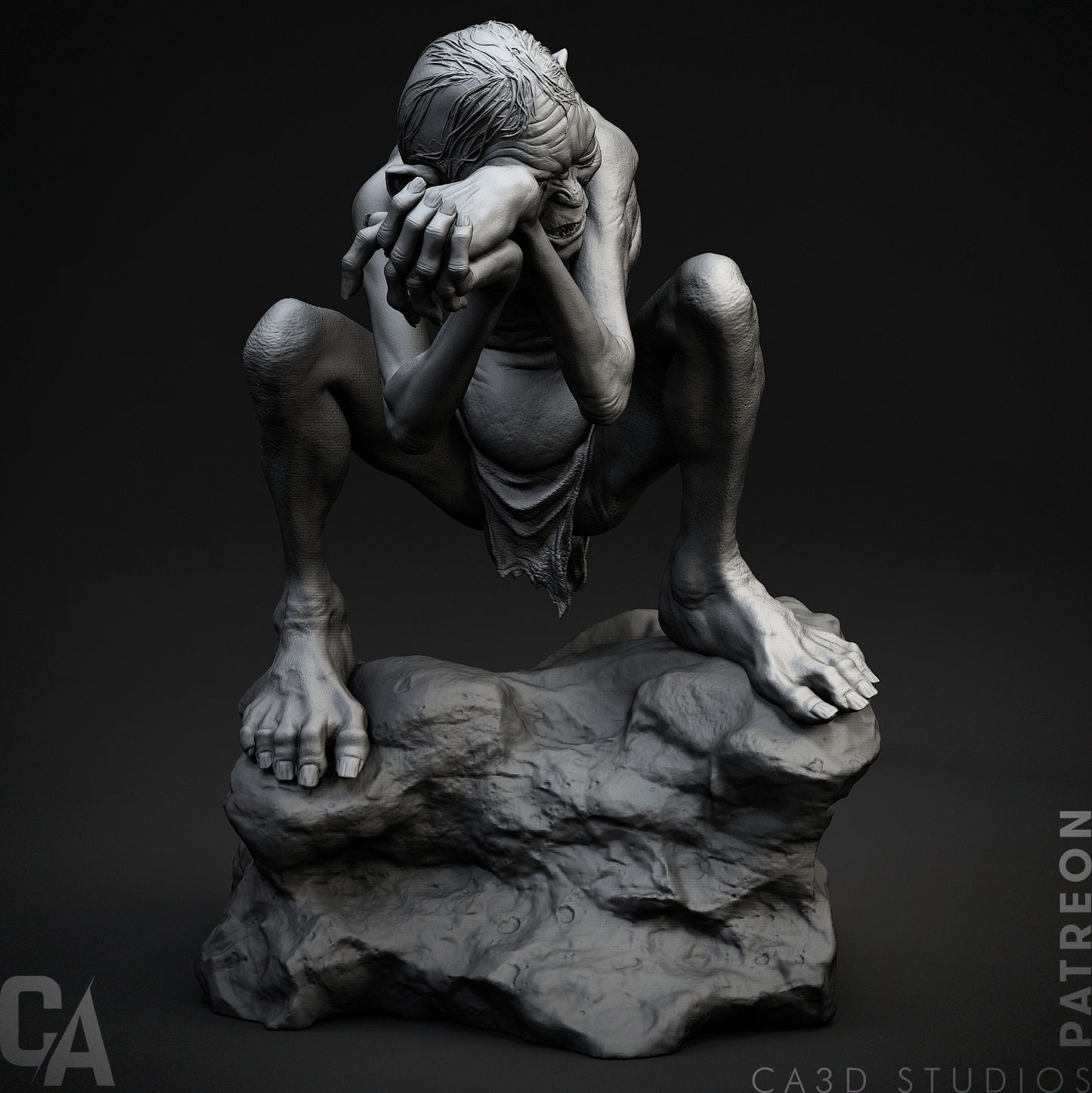 Gollum style Twisted Ringbearer resin kit – Unpainted 3D Printed Model kit