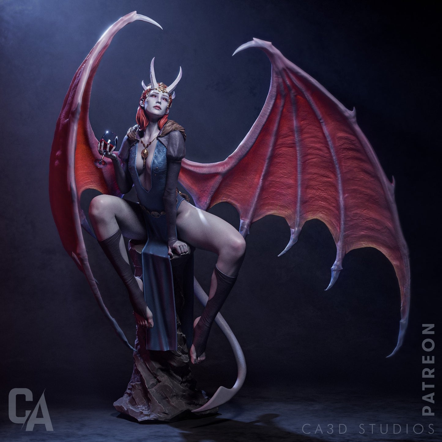 Mizora style Infernal Temptress resin kit – Unpainted 3D Printed Model kit