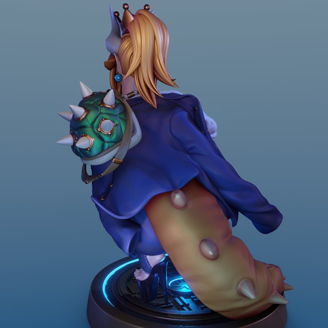 Bowsette style Flame Queen resin kit – Unpainted 3D Printed Model kit