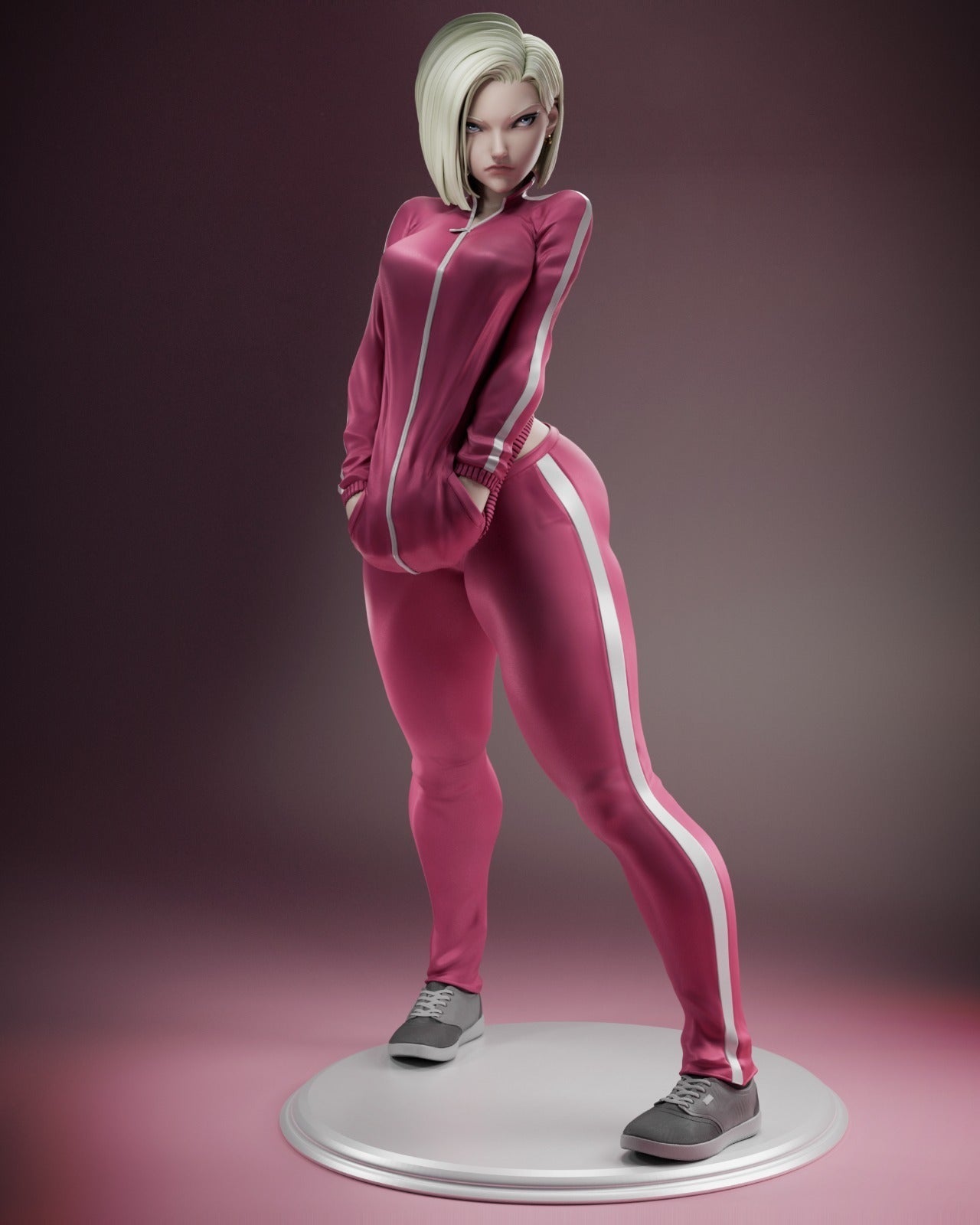 Street Android 18 Style Dragon Ball Anime Unpainted Resin Garage Kit (1/6-1/12)