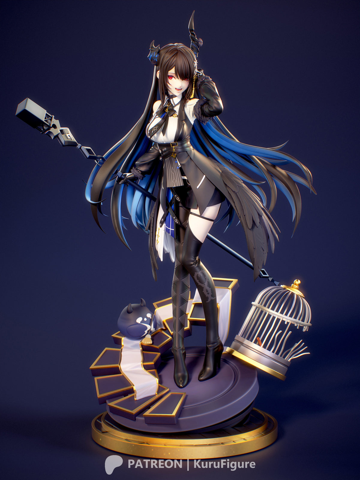 Nerissa Ravencroft Style VTuber Unpainted Resin Kit (1/6-1/12)