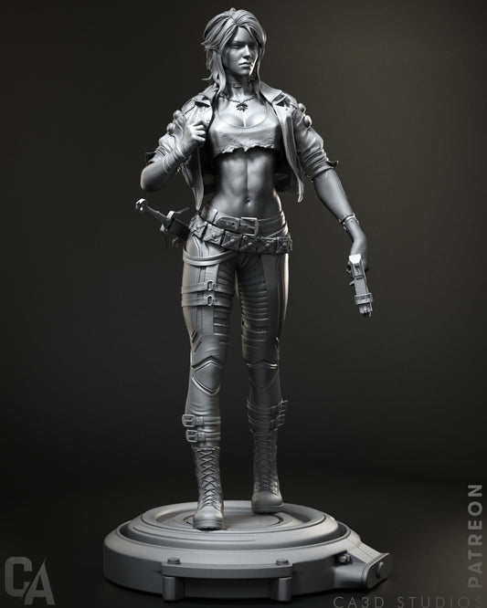 Cyberpunk Ciri style Future Swordslinger Girl resin kit – Unpainted 3D Printed Model kit