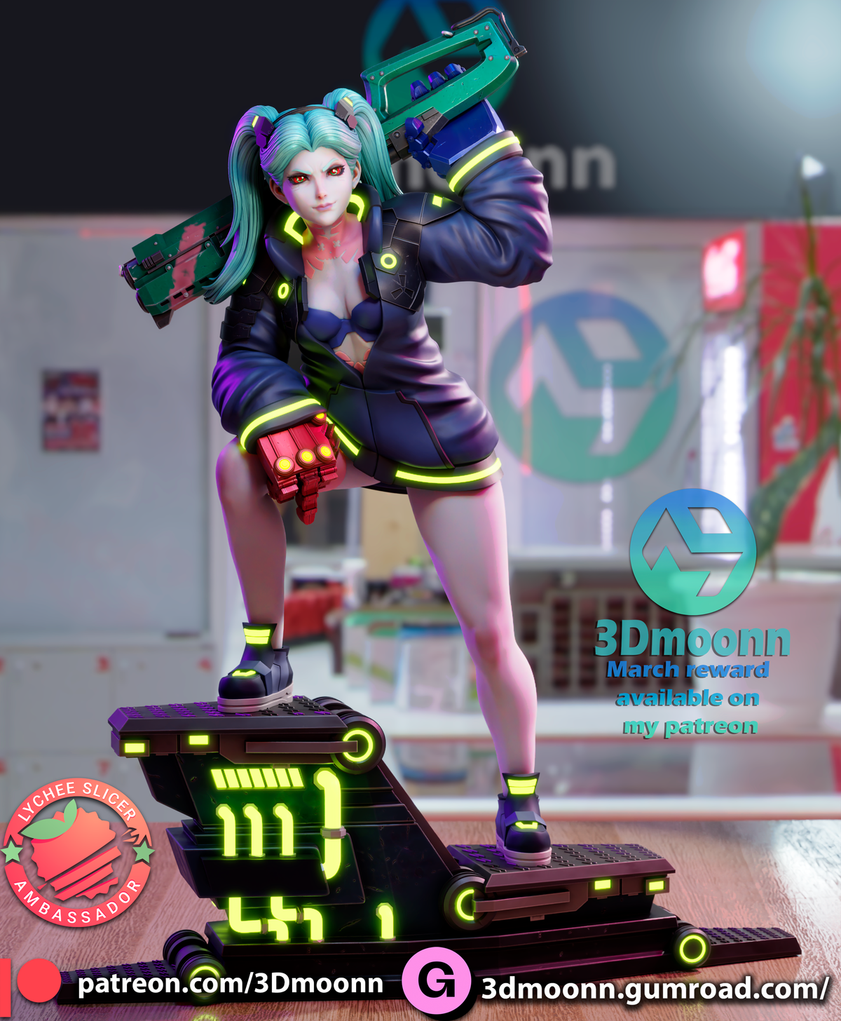 Reloaded Rebecca Style Cyberpunk Edgerunners Unpainted Resin Kit (1/6-1/12)