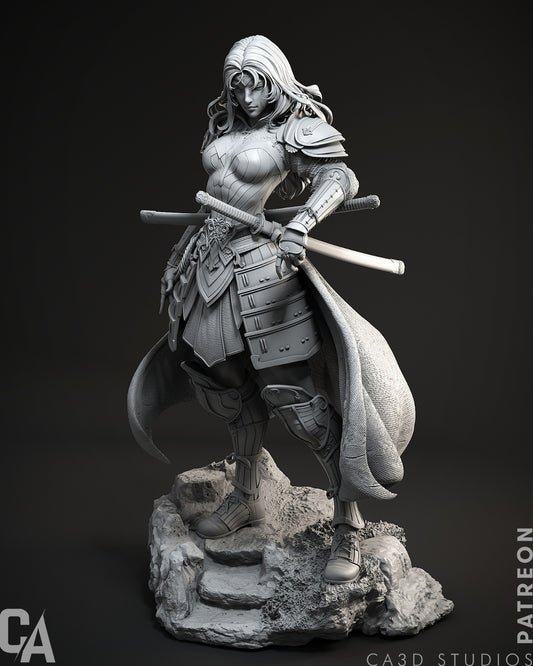 Samurai Wonder Woman style Bushido Champion Girl resin kit – Unpainted 3D Printed Model kit
