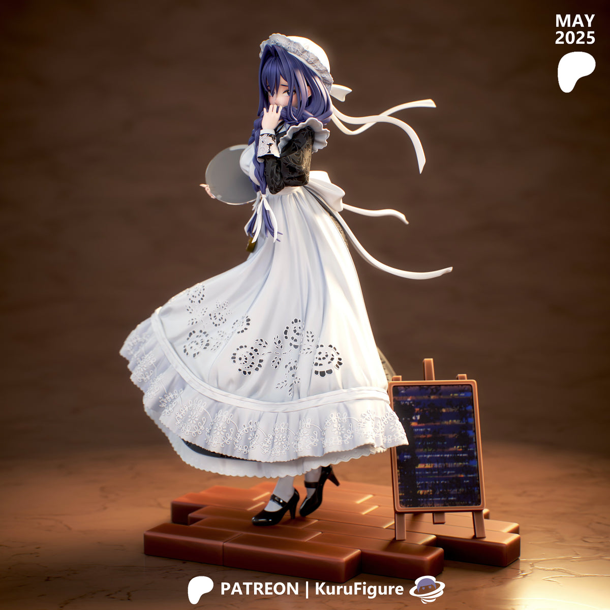 Maid Ouro Kronii Style VTuber Unpainted Resin Garage Kit (1/6-1/12)