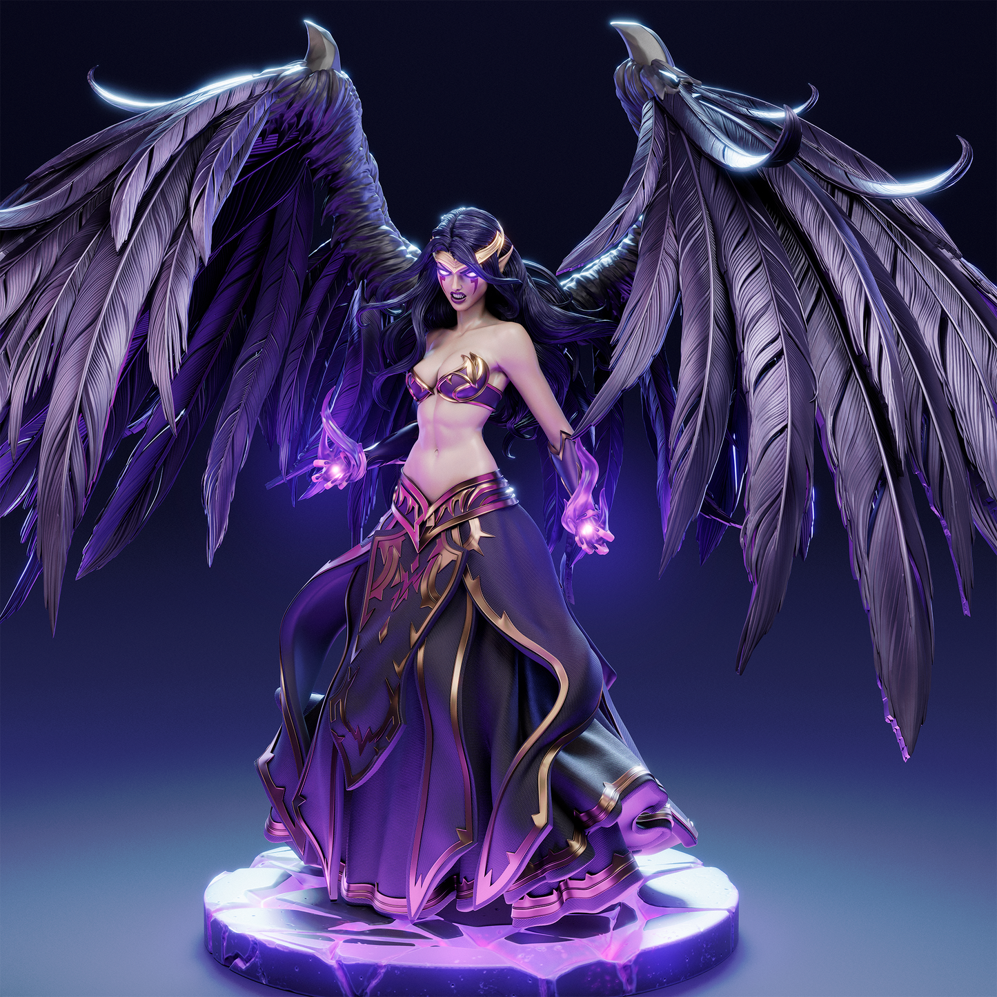 Morgana style Fallen Angel Girl resin kit – Unpainted 3D Printed Model kit