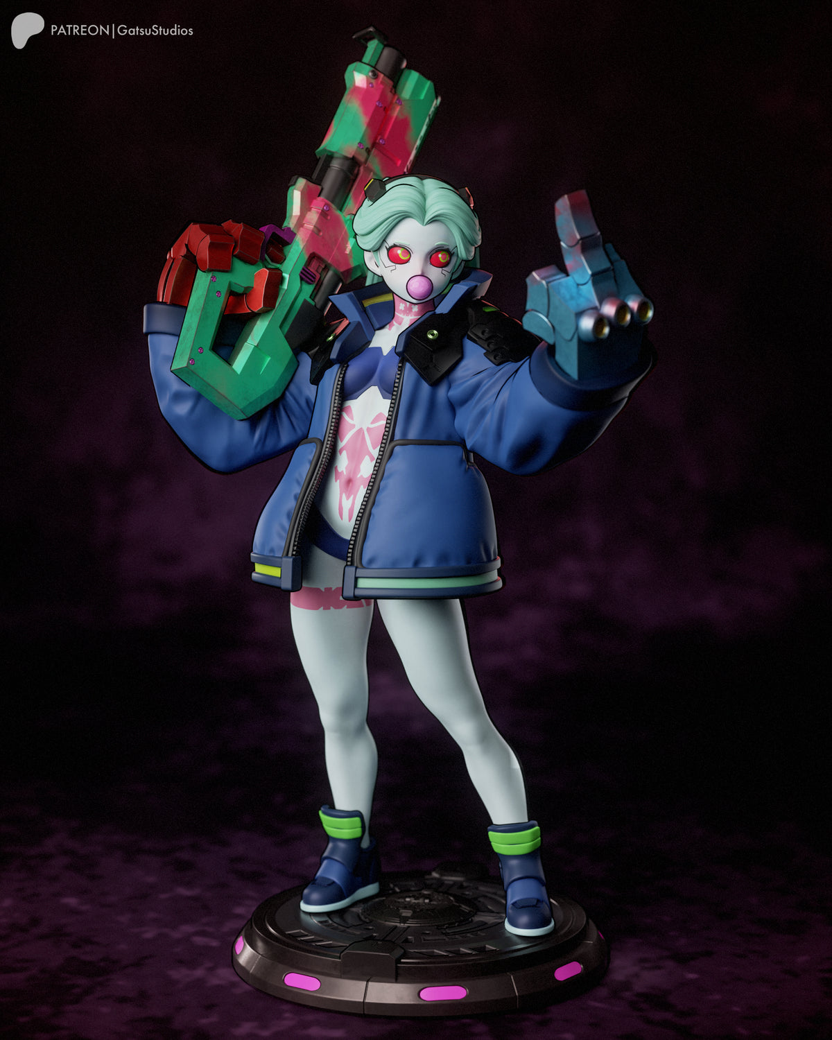 Bubblegum Rebecca Style Cyberpunk Edgerunners Unpainted Resin Kit (1/6-1/12)