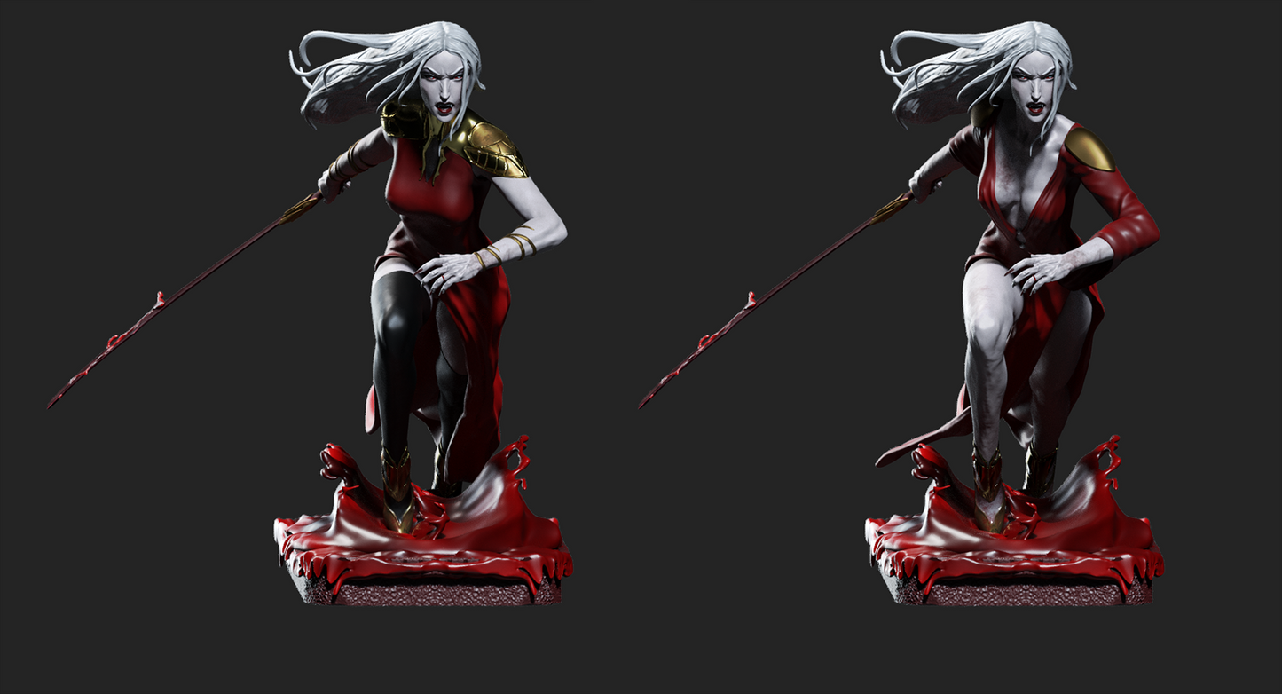 Carmilla Style Vampire Queen Resin Kit – Unpainted 3D Printed Model Kit